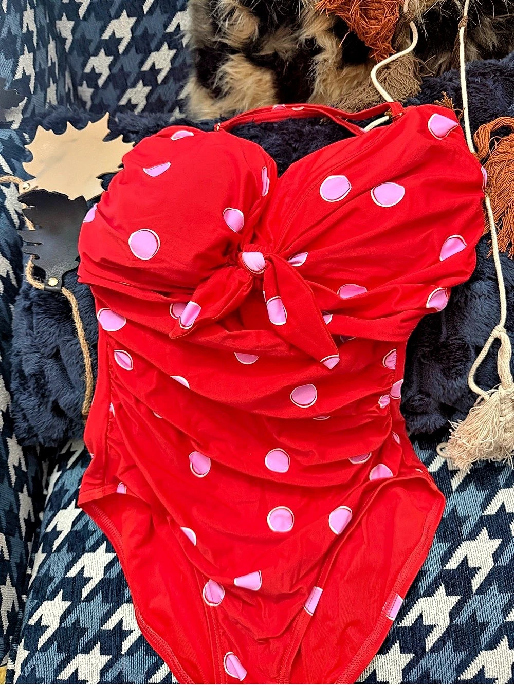 Kate Spade Polka Dot One Piece in Red & Pink Size Medium NWT